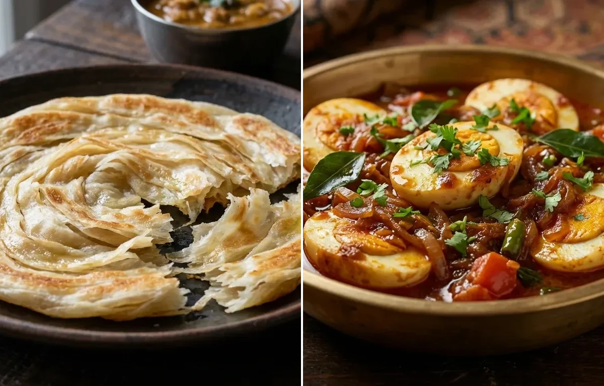 Kerala Parotta with Kerala Egg Roast