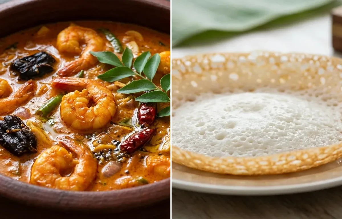 Kerala Prawn Curry with Kerala Appam