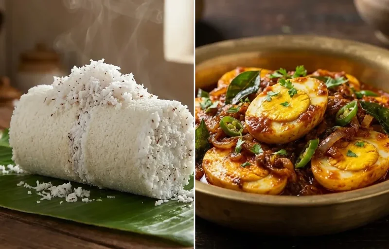 Kerala Puttu with Muttai Roast