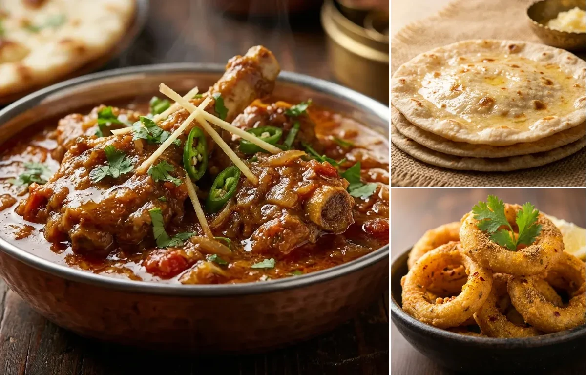 Khatri Mutton Chops with Rotli and Indian Onion Rings