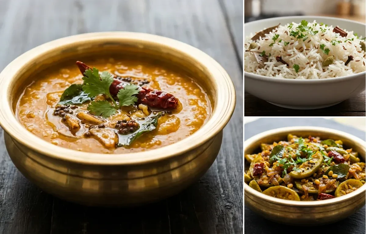 Khatti Dal with Tindora Fry