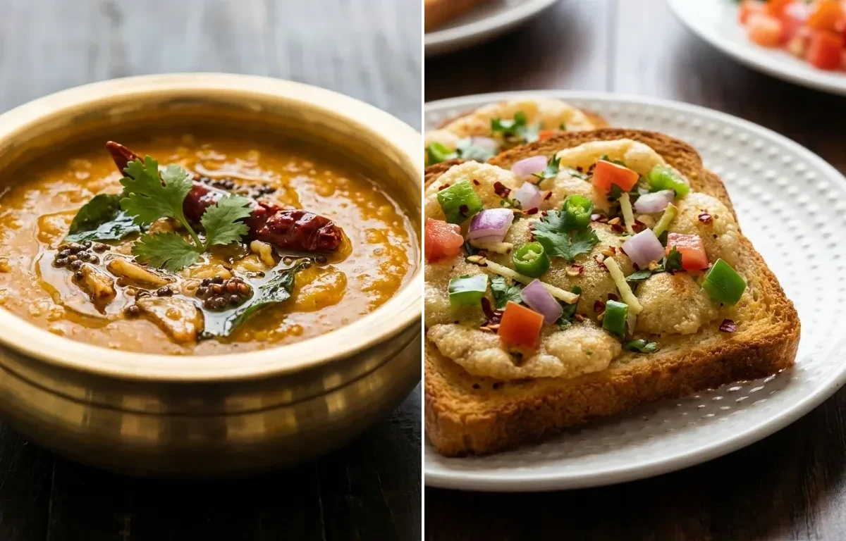 Khatti Dal with Suji Toast