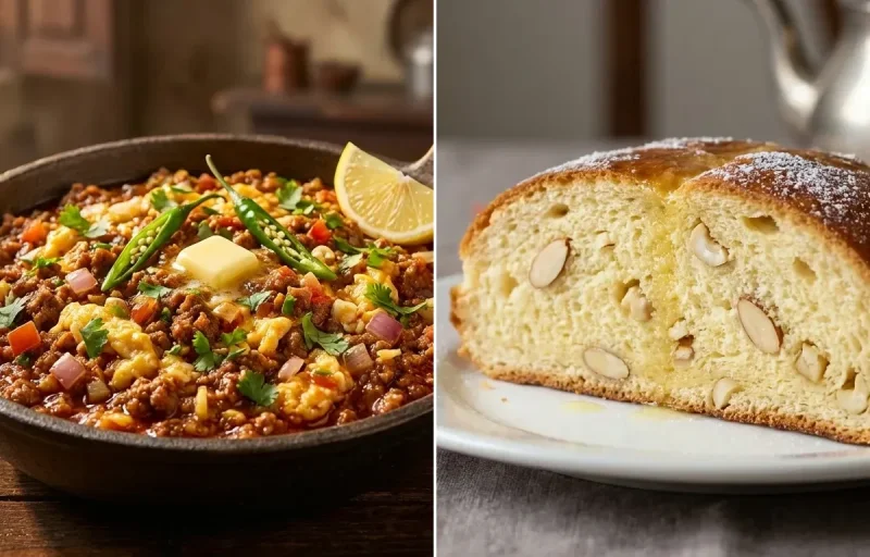 Kheema Ghotala with Parsi Dabroti