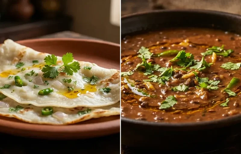 Kholasapori Pitha with Mati Mahor Dal