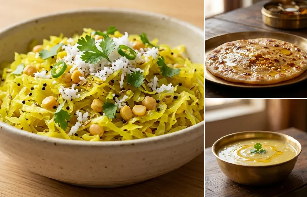 Kobichi Bhaji with Puran Poli and Varan