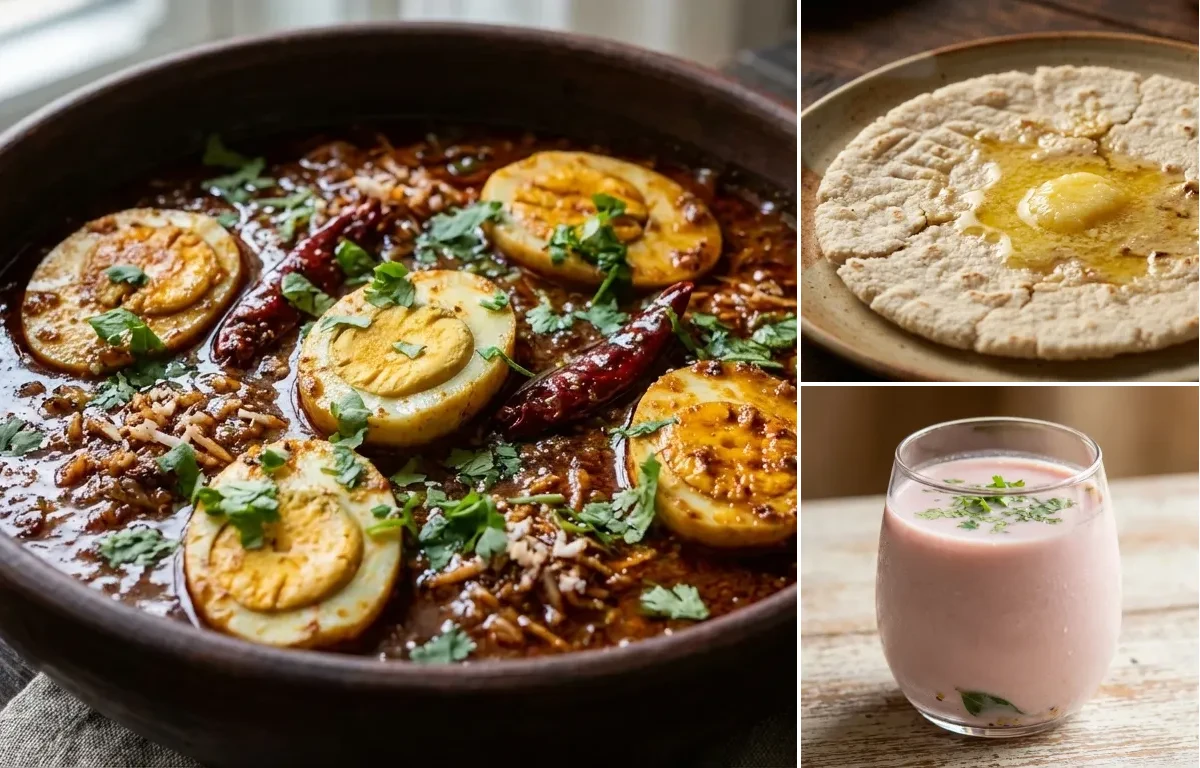 Kolhapuri Anda Masala with Jowar Bhakri and Sol Kadhi