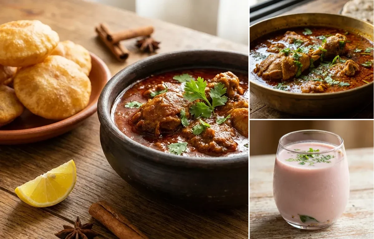 Kombdi Vade with Maharashtrian Chicken Rassa and Sol Kadhi