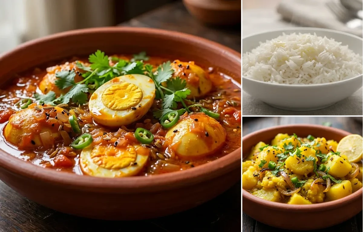 Koni Tenga with Steamed Basmati Rice and Aloo Bhaji