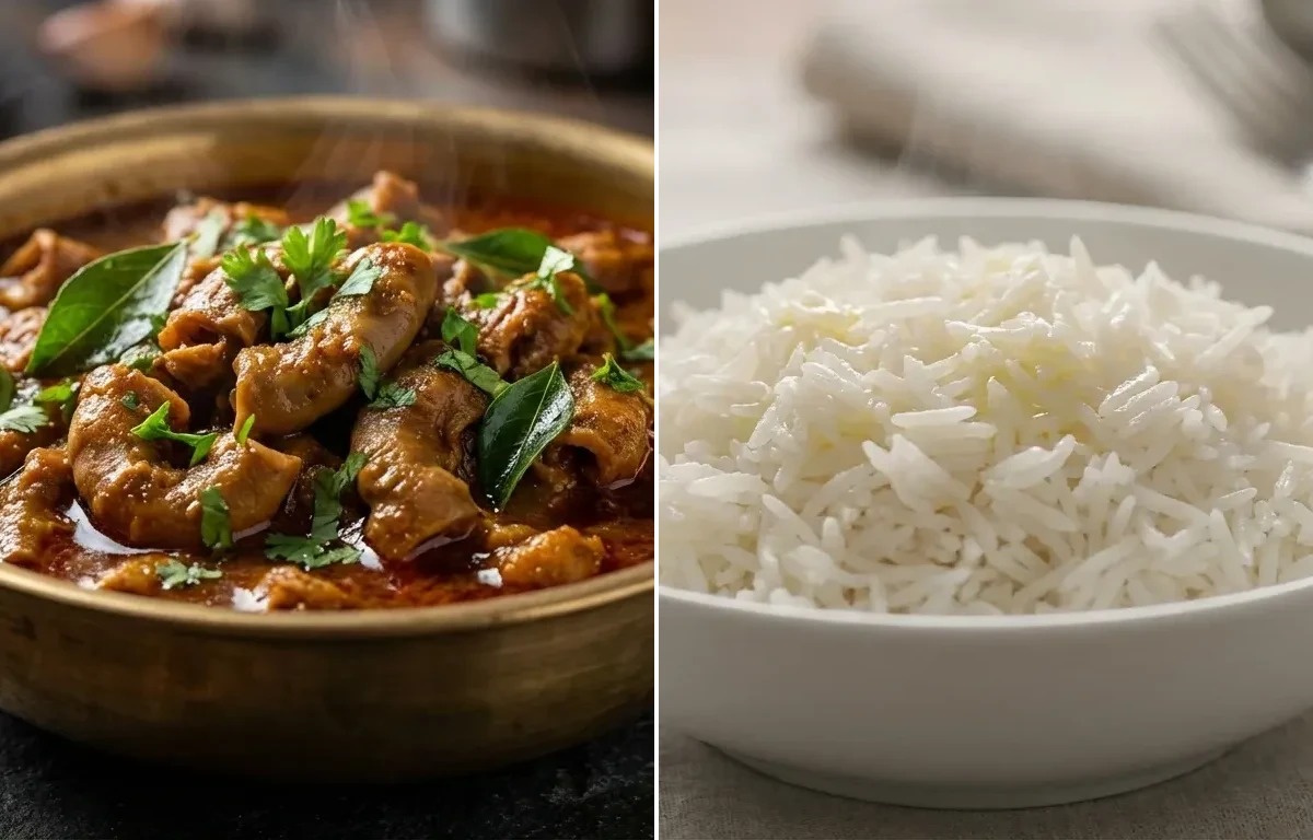 Kudal Kuzhambu with Steamed Basmati Rice