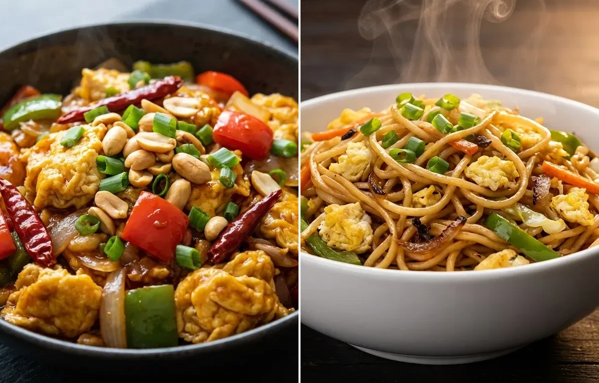 Kung Pao Eggs with Egg Hakka Noodles