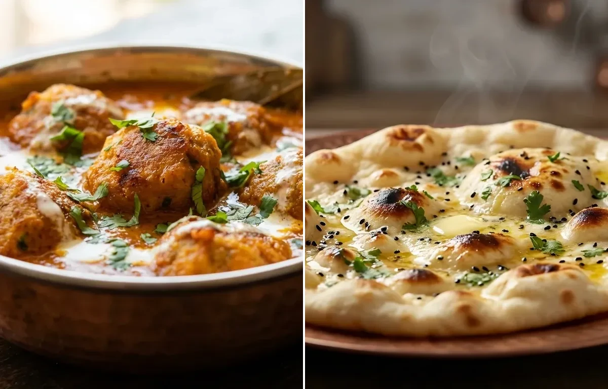 Lauki Kofta Curry with Butter Naan