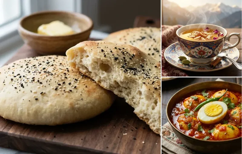 Lavasa Bread with Kehwa and Anda Kanti