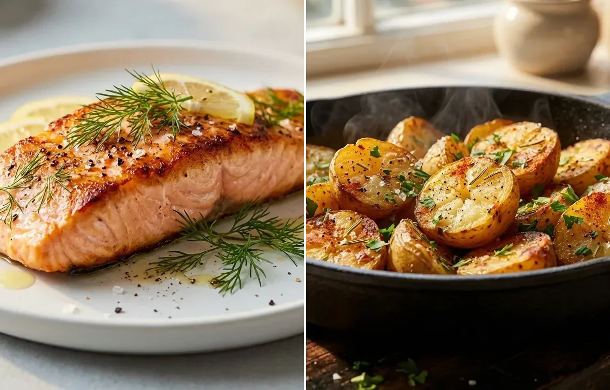 Lemon Dill Salmon with Roasted Potatoes