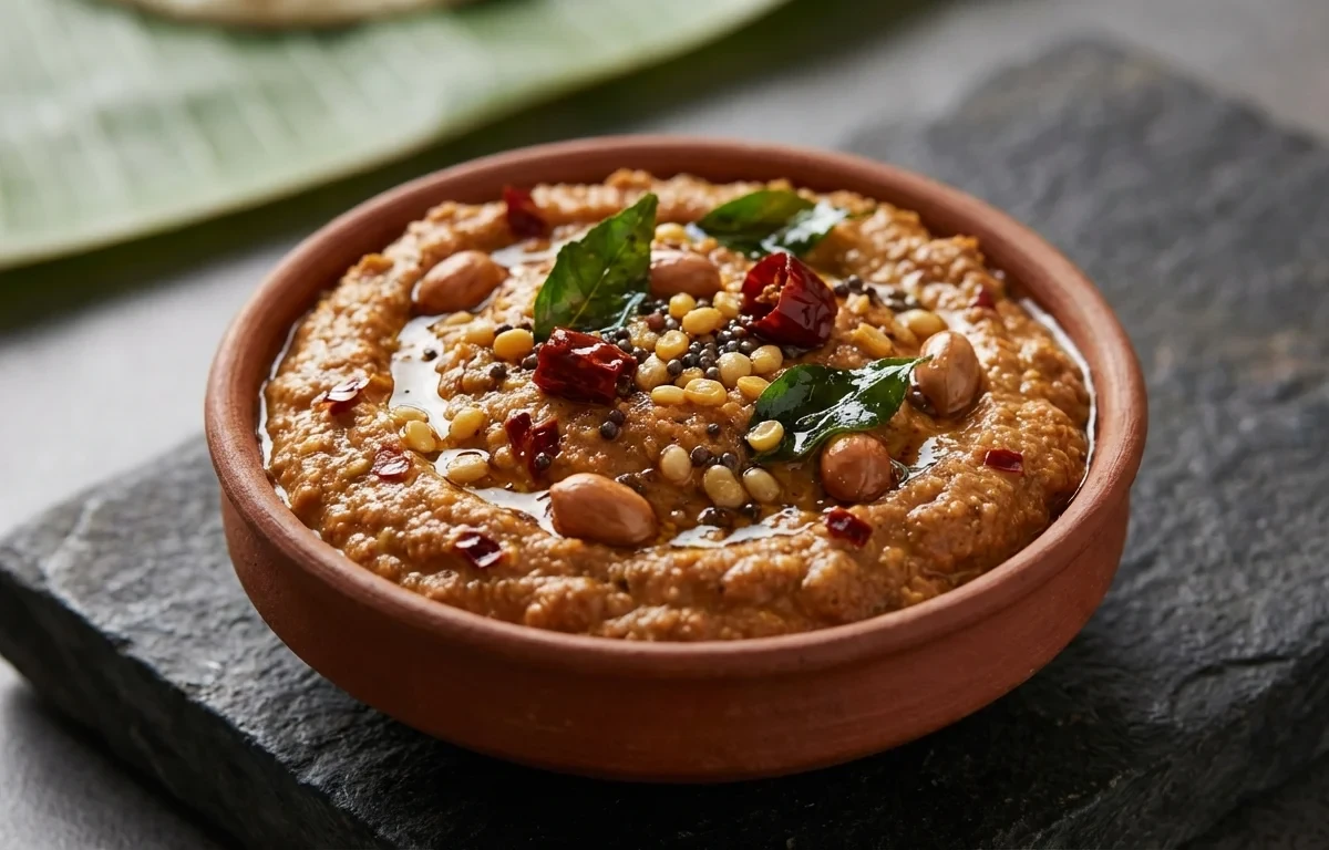 Lemon Millet with Peanut Chutney and Orange Segments