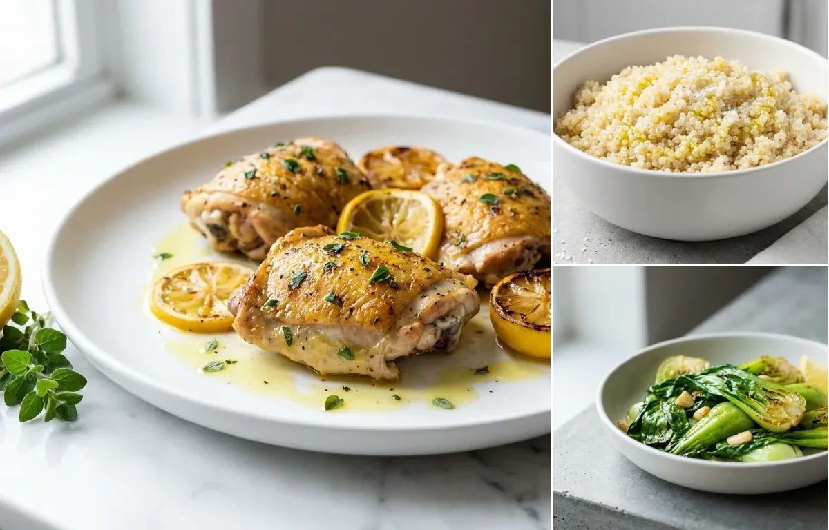 Lemon Oregano Chicken Thighs with Quinoa