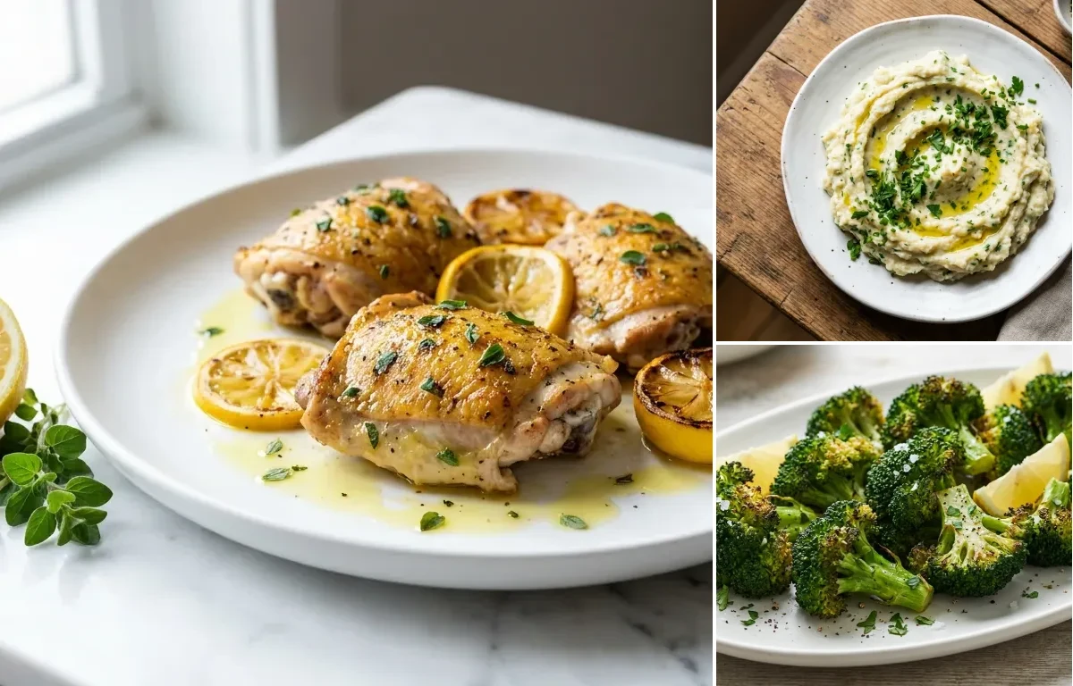 Lemon Oregano Chicken Thighs with Roasted Broccoli Type2 Diabetes Managed