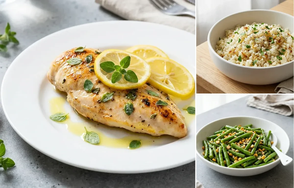Lemon Oregano Chicken with Cauliflower Rice