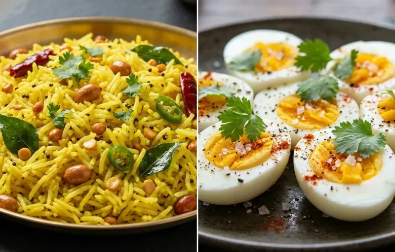 Lemon Rice with Boiled Egg with Banana