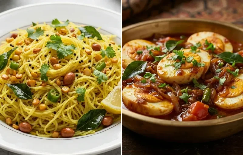 Lemon Sevai with Kerala Egg Roast