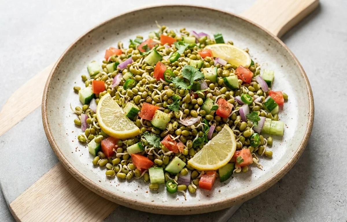 Lemony Sprouted Moong Salad