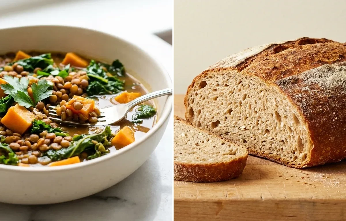 Lentil and Sweet Potato Stew with Kale