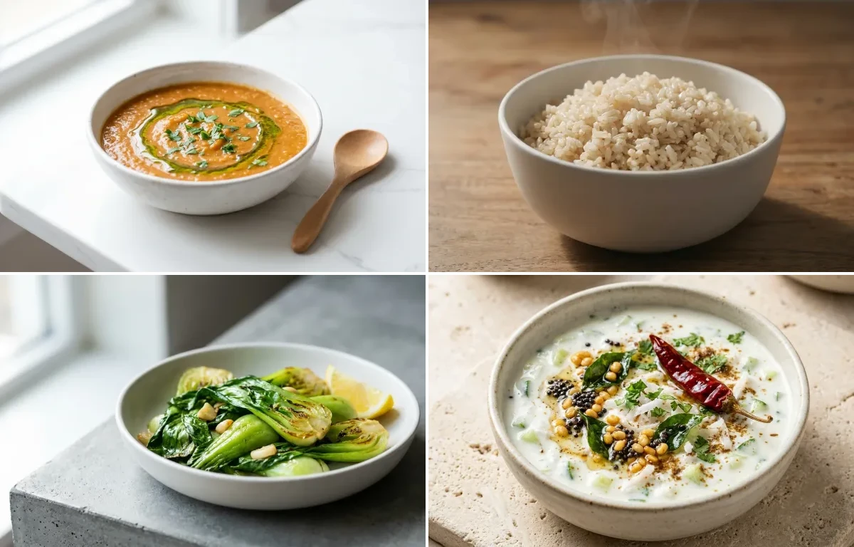 Lentil Dal with Steamed White Rice