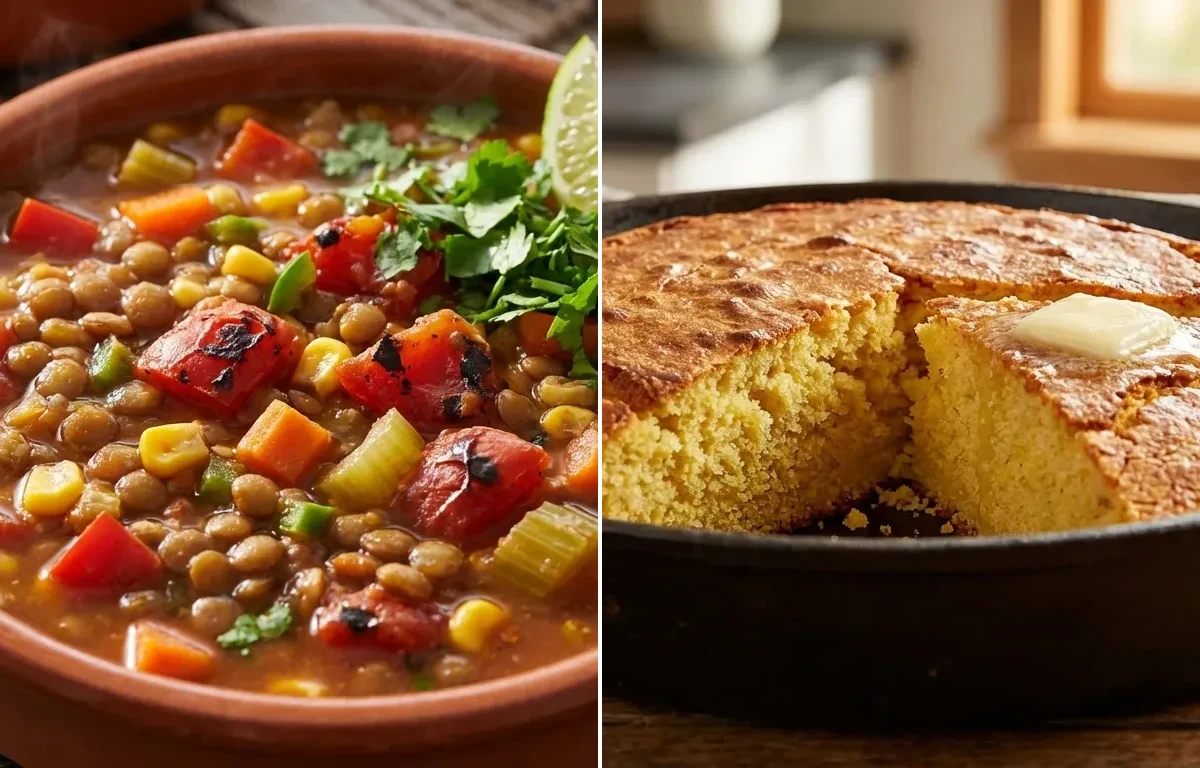 Lentil Soup with Cornbread
