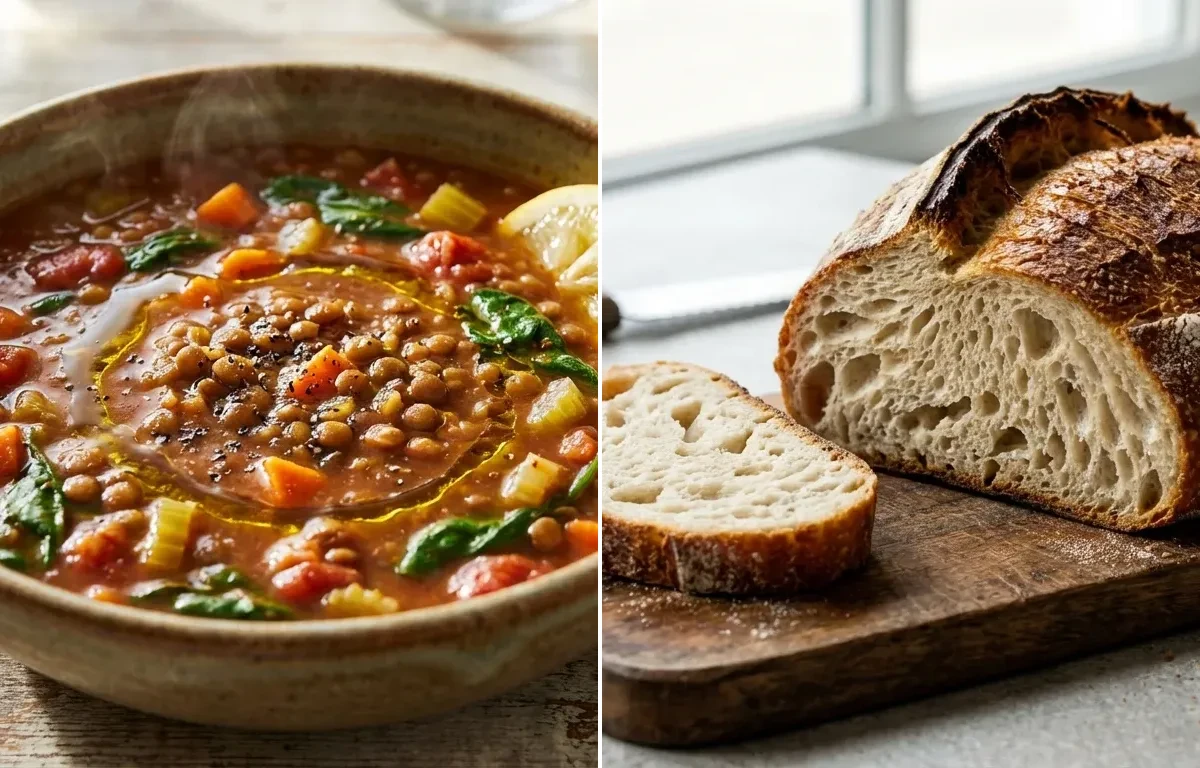 Lentil Soup with Sourdough Bread