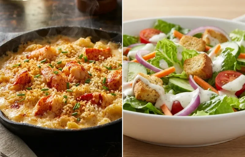 Lobster Mac and Cheese with Side Salad