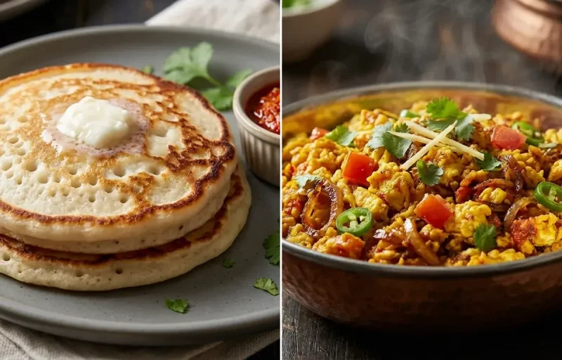 Maharashtrian Amboli with Anda Bhurji