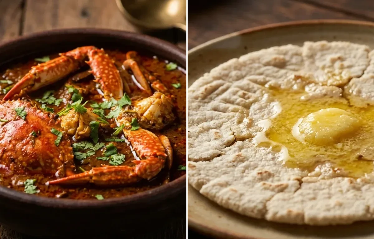 Maharashtrian Crab Curry with Jowar Bhakri