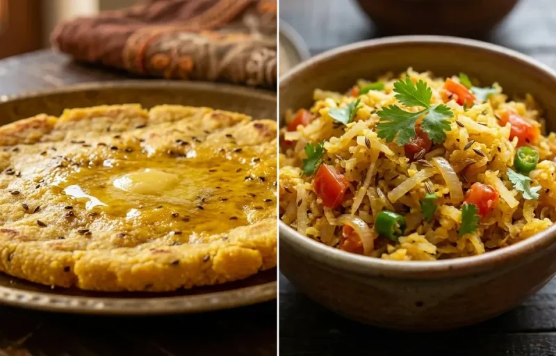 Makki ki Roti with Mooli Bhurji