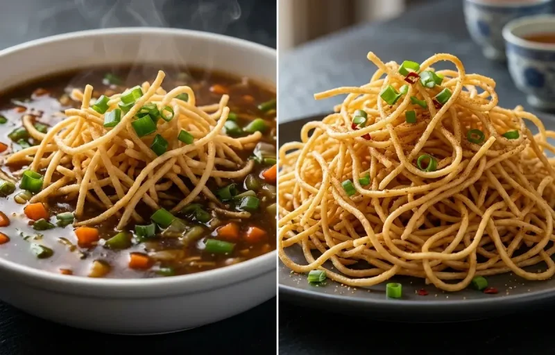 Manchow Soup with Crispy Fried Noodles