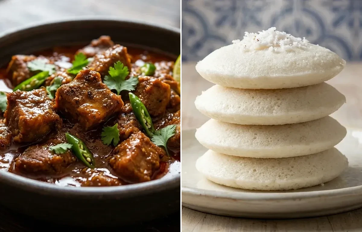Mangalorean Pork Bafat with Goan Sanna