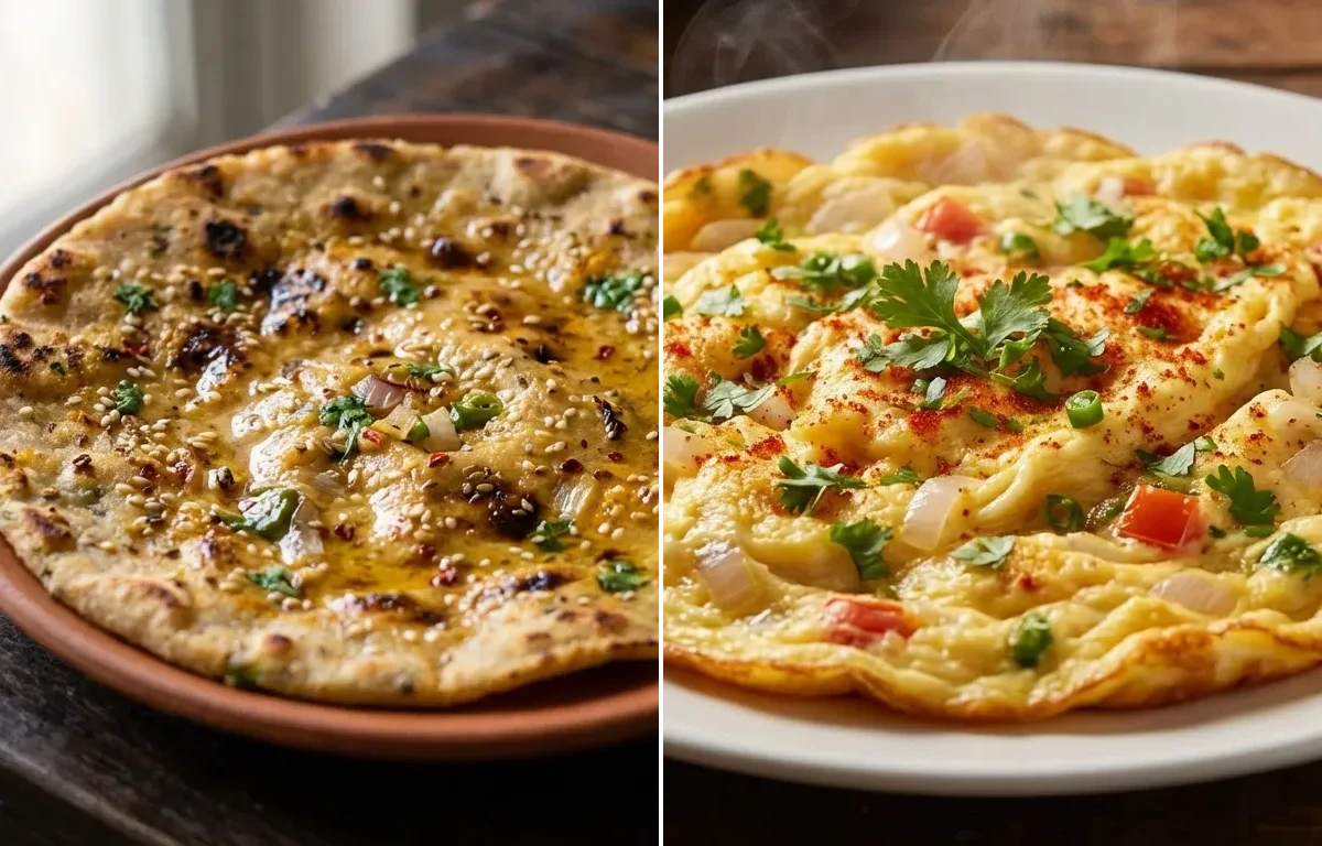 Masala Bhakri with Masala Omelette