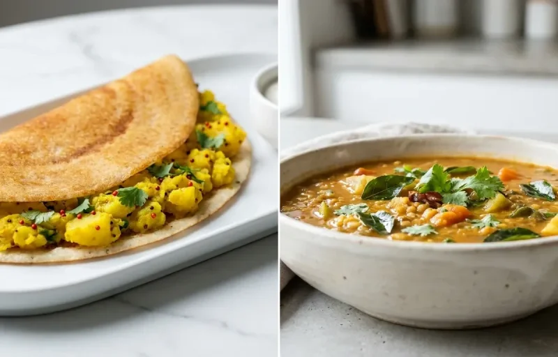 Masala Dosa (small) + Sambar