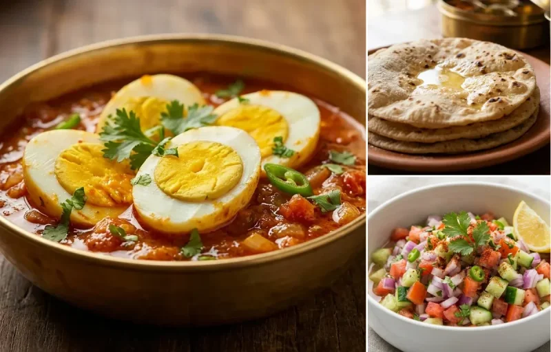 Masala Eggs with Roti