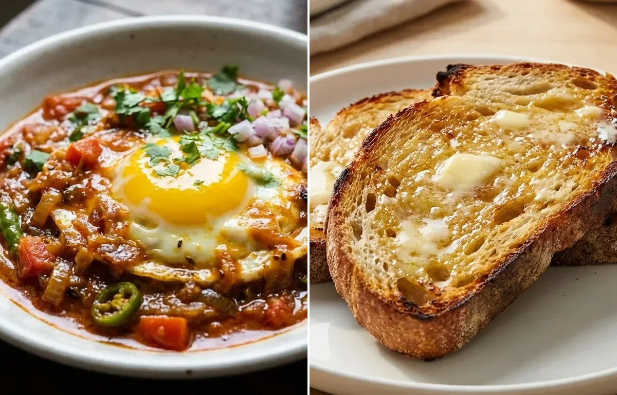 Masala Half Fry with Butter Toast