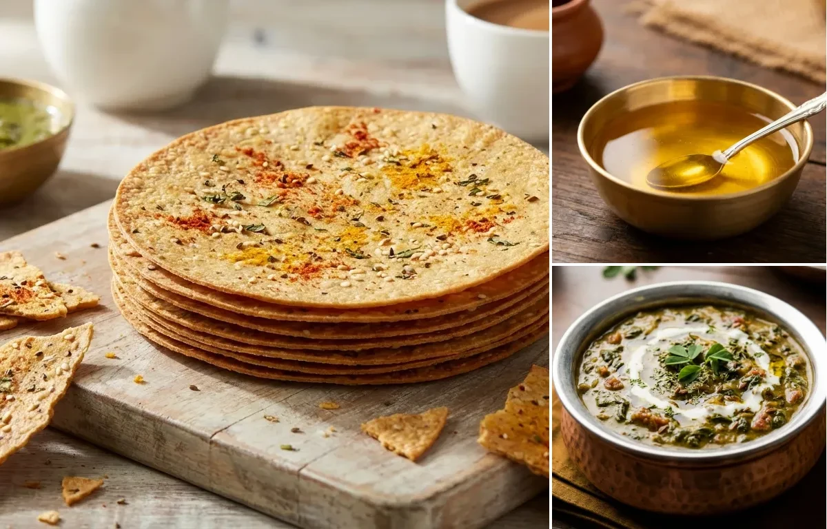 Masala Khakhra with Ghee and Methi Masala