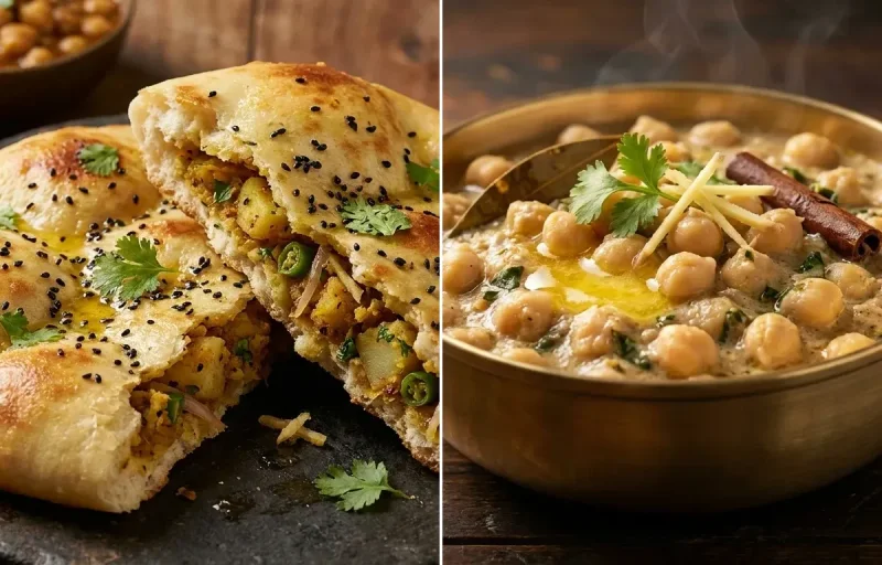 Masala Kulcha with Safed Chole