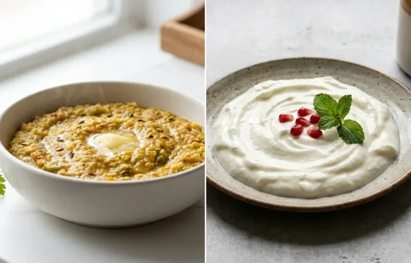 Masala Oats Khichdi + Curd