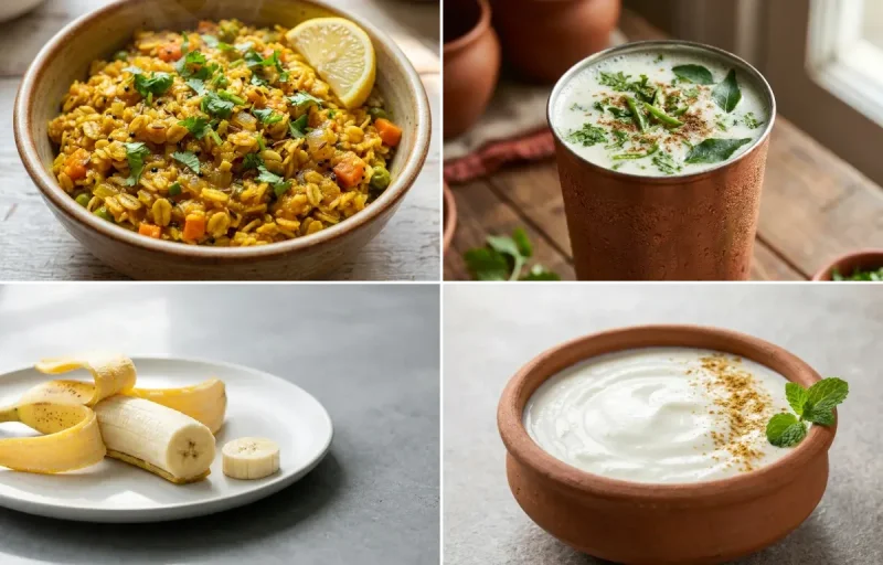 Masala Oats with Chaas with Banana