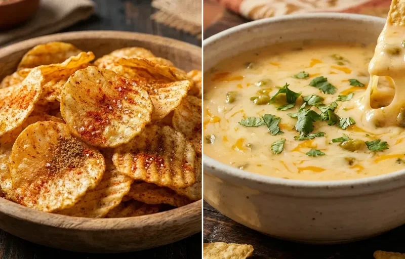 Masala Roasted Makhana with Green Chile Queso