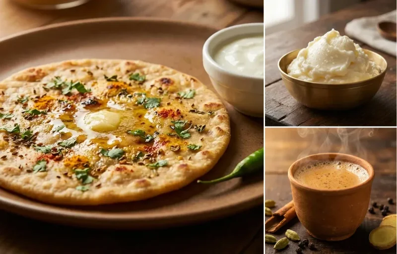 Masala Roti with White Butter