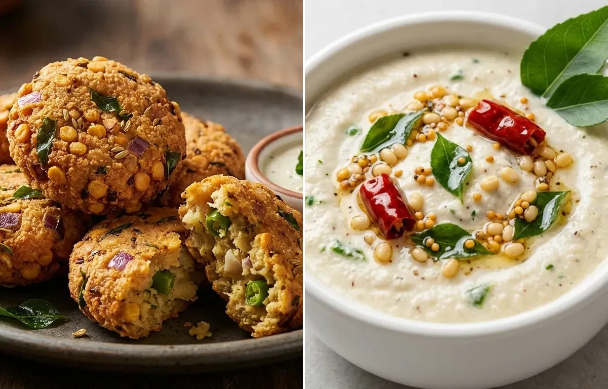 Masala Vada with Coconut Chutney