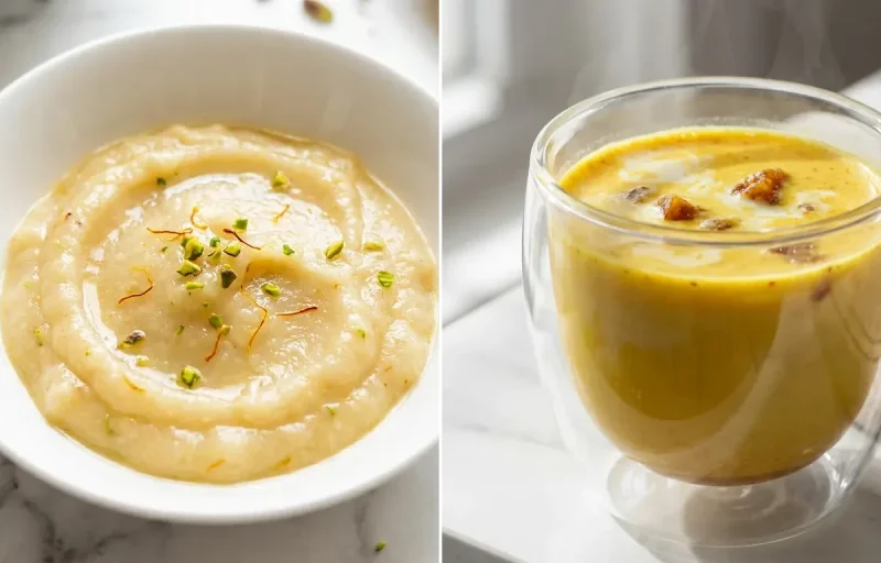 Mashed Pear with Milk