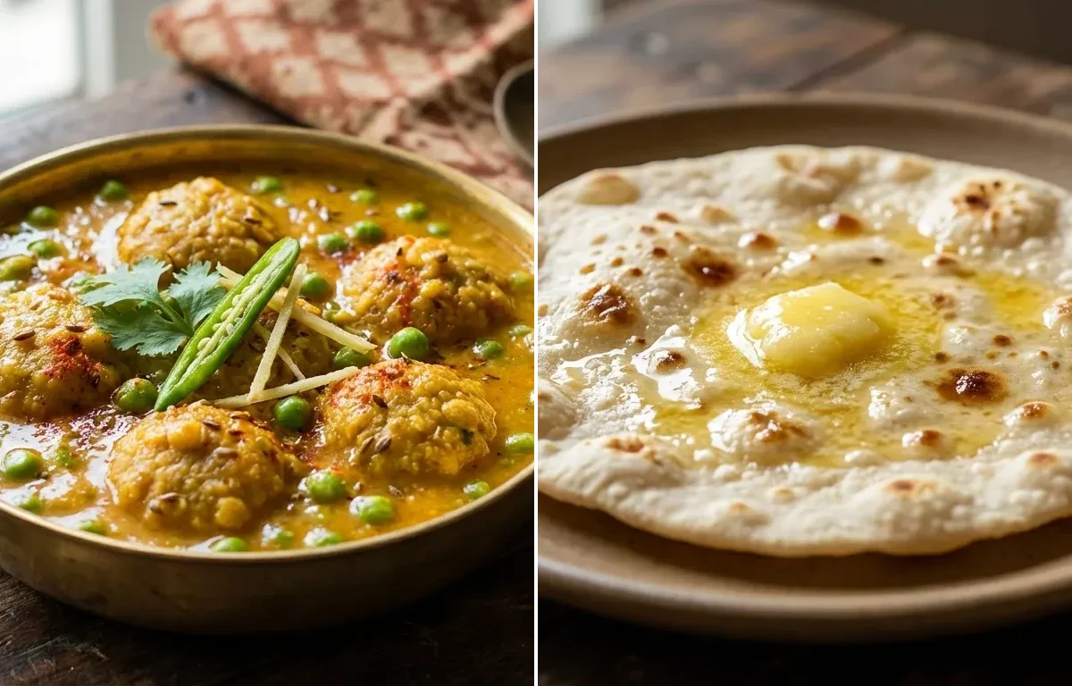 Matar Mangodi Sabzi with Jowar Roti