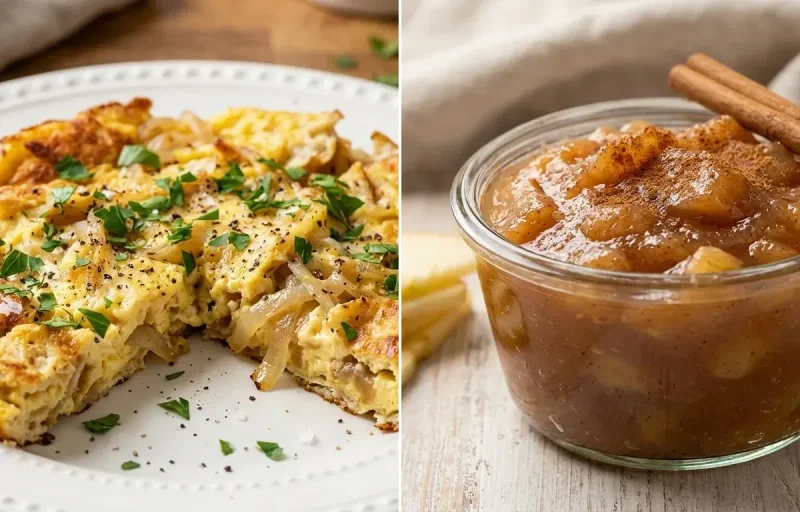 Matzah Brei with Cinnamon Applesauce