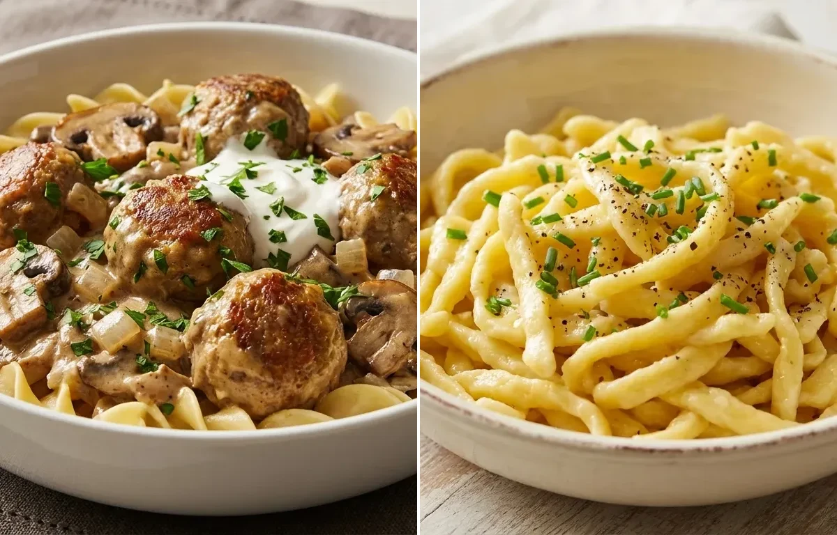 Meatball Stroganoff with Egg Noodles