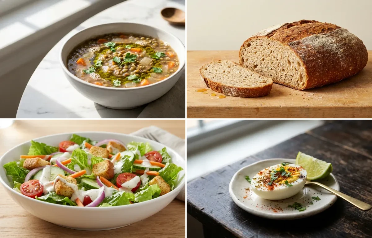 Mediterranean Lentil Soup with Side Salad